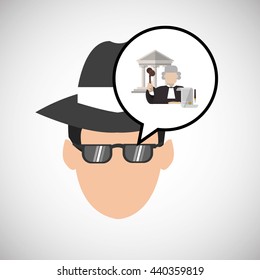 Law design. Justice icon. Flat illustration, vector graphic