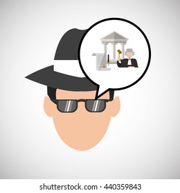 Law design. Justice icon. Flat illustration, vector graphic