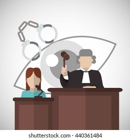 Law design. Justice icon. Flat illustration, vector graphic