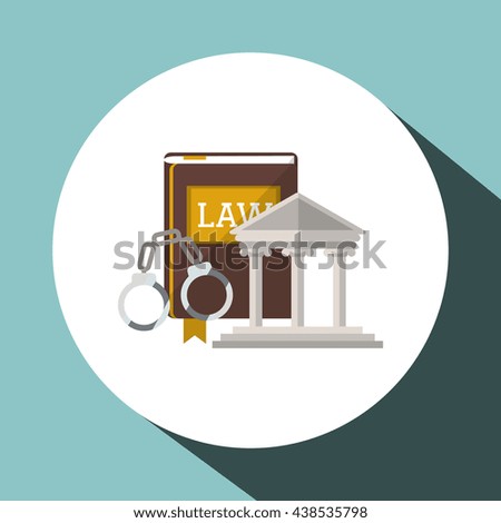 Law design. Justice icon. Flat illustration, vector graphic