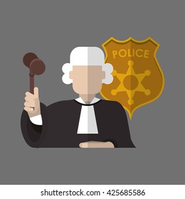 Law design. Justice icon. Grey background, vector illustration