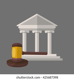 Law design. Justice icon. Grey background, vector illustration