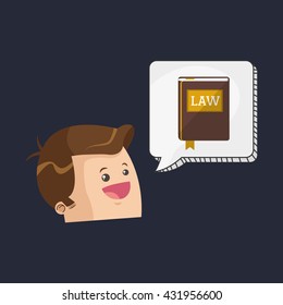Law design. Justice icon. Grey background, vector illustration