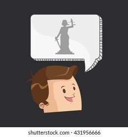 Law design. Justice icon. Grey background, vector illustration