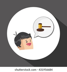 Law design. Justice icon. Grey background, vector illustration