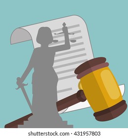 Law design. Justice icon. Grey background, vector illustration