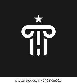 Diseño de la ley con la idea del elemento de diseño de la letra H con concepto de estilo moderno