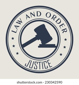 Law design over beige background, vector illustration