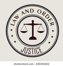 Law design over beige background, vector illustration