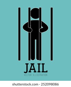 Law design over blue background, vector illustration.