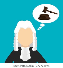 Law design over blue background, vector illustration.