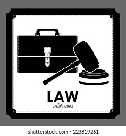 Law design over gray background, vector illustration