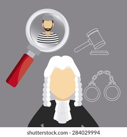 Law design over gray background, vector illustration.