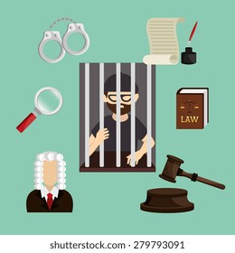 Law design over green background, vector illustration.