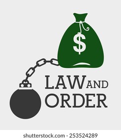Law design over white background, vector illustration.