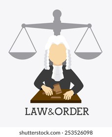 Law design over white background, vector illustration.