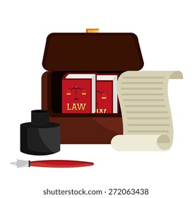 Law design over white background, vector illustration.