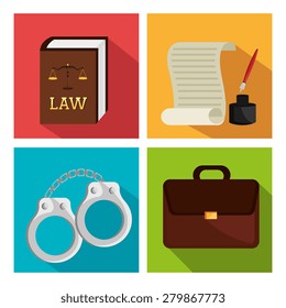 Law design over white background, vector illustration.