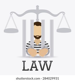 Law design over white background, vector illustration.