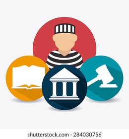 Law design over white background, vector illustration.