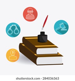 Law design over white background, vector illustration.