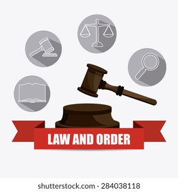 Law design over white background, vector illustration.