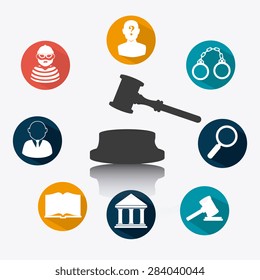 Law design over white background, vector illustration.