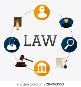 Law design over white background, vector illustration.