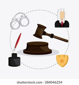 Law design over white background, vector illustration.