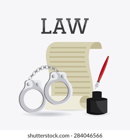Law design over white background, vector illustration.