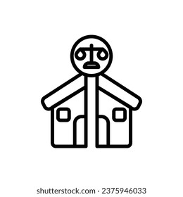 Law Division Outline Icon Vector Illustration