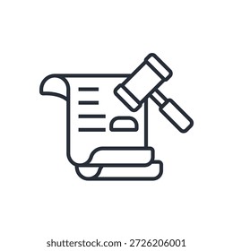 icono de documento de ley. Vector. Trazo editable. signo de estilo lineal para uso Diseño web, logotipo. Ilustración de símbolo.