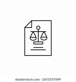 vetor de sinal de ícone de justiça de documento de lei
