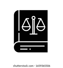 Law documents black icon, concept illustration, vector flat symbol, glyph sign.