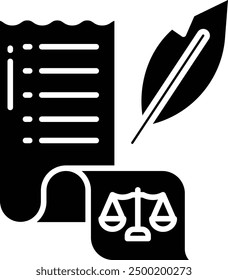 Law Documents solid glyph vector illustration