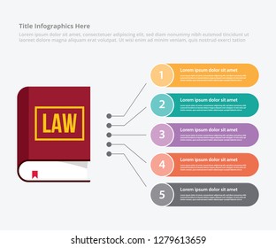 Law Education Learning Infographic Data Template Banner For Information Statistic - Vector Illustration