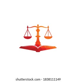 Law education logo design. Vector Libra and open book logo combination.