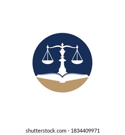 Law education shield shape concept logo design. Vector Libra and open book logo combination.	