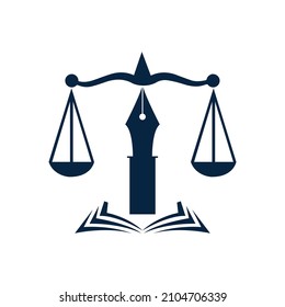 Law education vector logo icon design