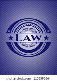 Law emblem with jean background