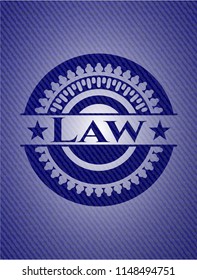 Law emblem with jean background