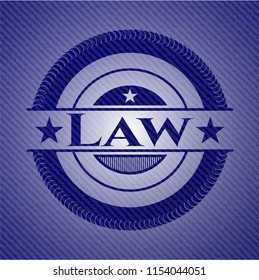 Law emblem with jean background