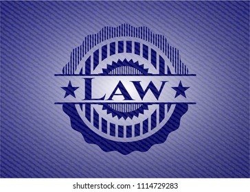 Law emblem with jean texture