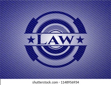 Law emblem with jean texture