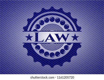 Law emblem with jean texture