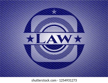 Law emblem with jean texture