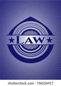 Law emblem with jean texture