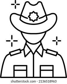 Law enforcement Agent Vector Icon Design, American culture and traditions Symbol, United States Social Sign, US Arts and literature Stock illustration, American deputy Sheriff Concept