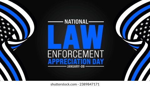 Law enforcement appreciation day background design template use to background, banner, placard, card, book cover,  and poster design template with text inscription and standard color. vector