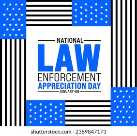 Law enforcement appreciation day background design template use to background, banner, placard, card, book cover,  and poster design template with text inscription and standard color. vector